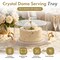 Basicwise Plastic Cake Stand with Clear Flat-Top Cover and Gold Handles Ribbed Serving Tray for Cupcakes Fruits Salads and Desserts Transparent Table Display for Parties and Events